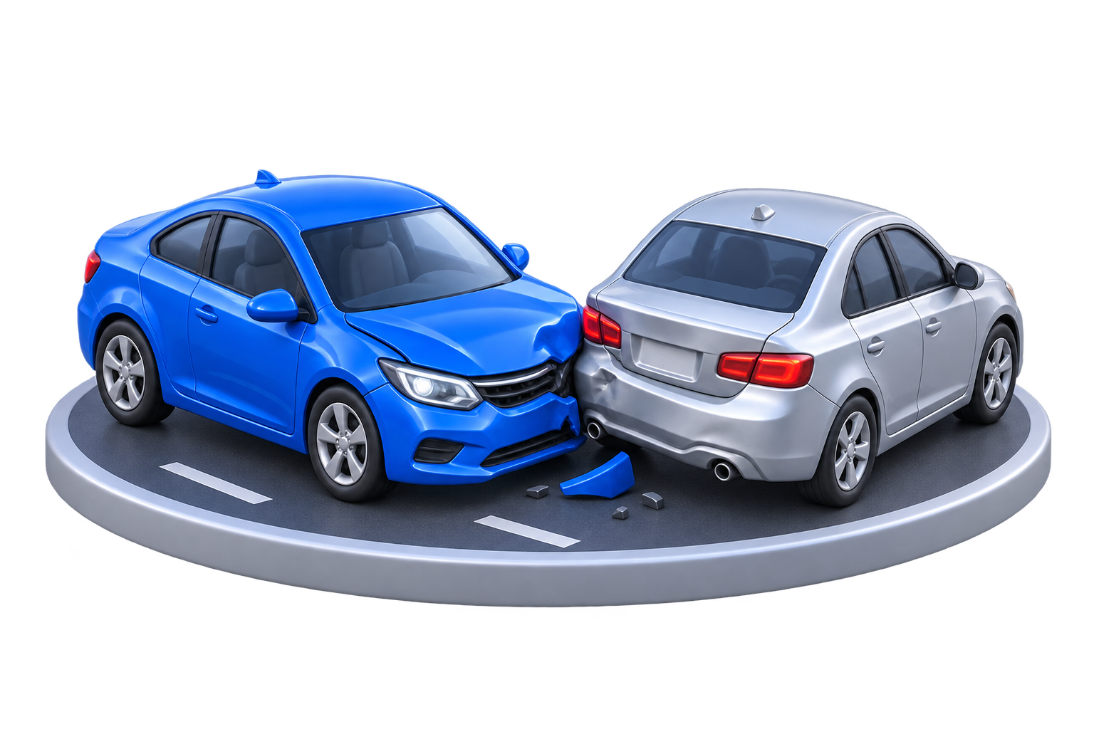 Two cars with collision damage