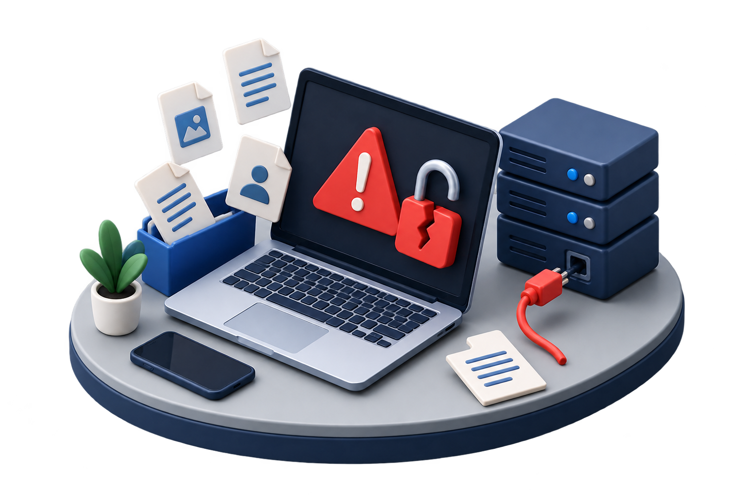 Illustration: a business account is compromised