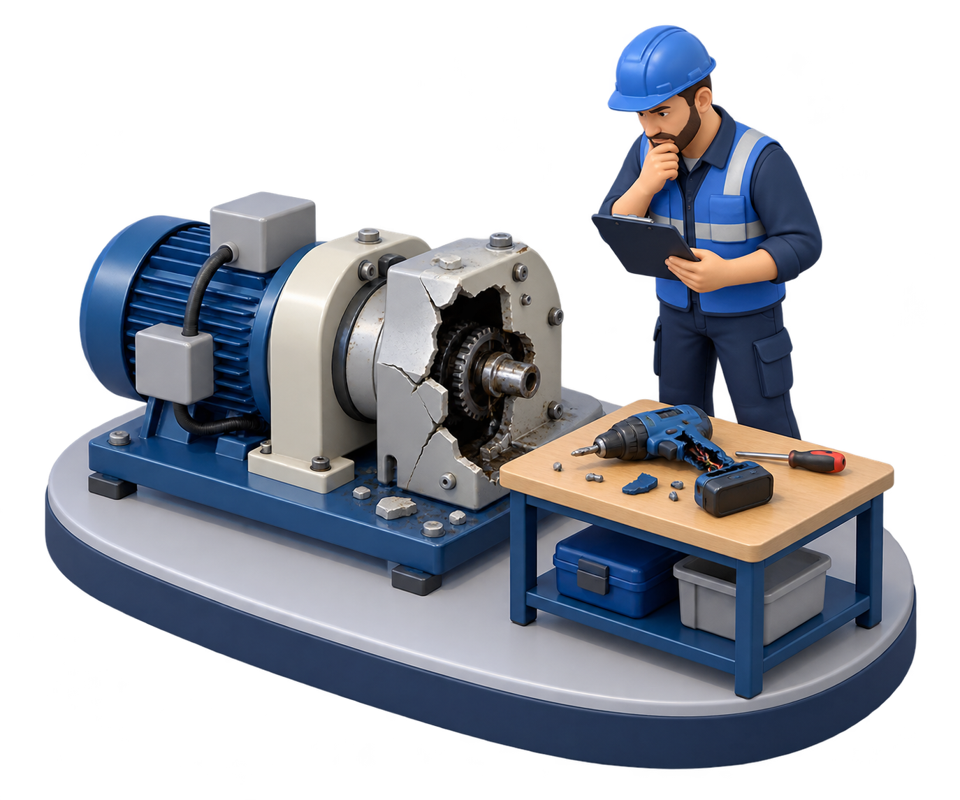 Illustration: equipment is damaged