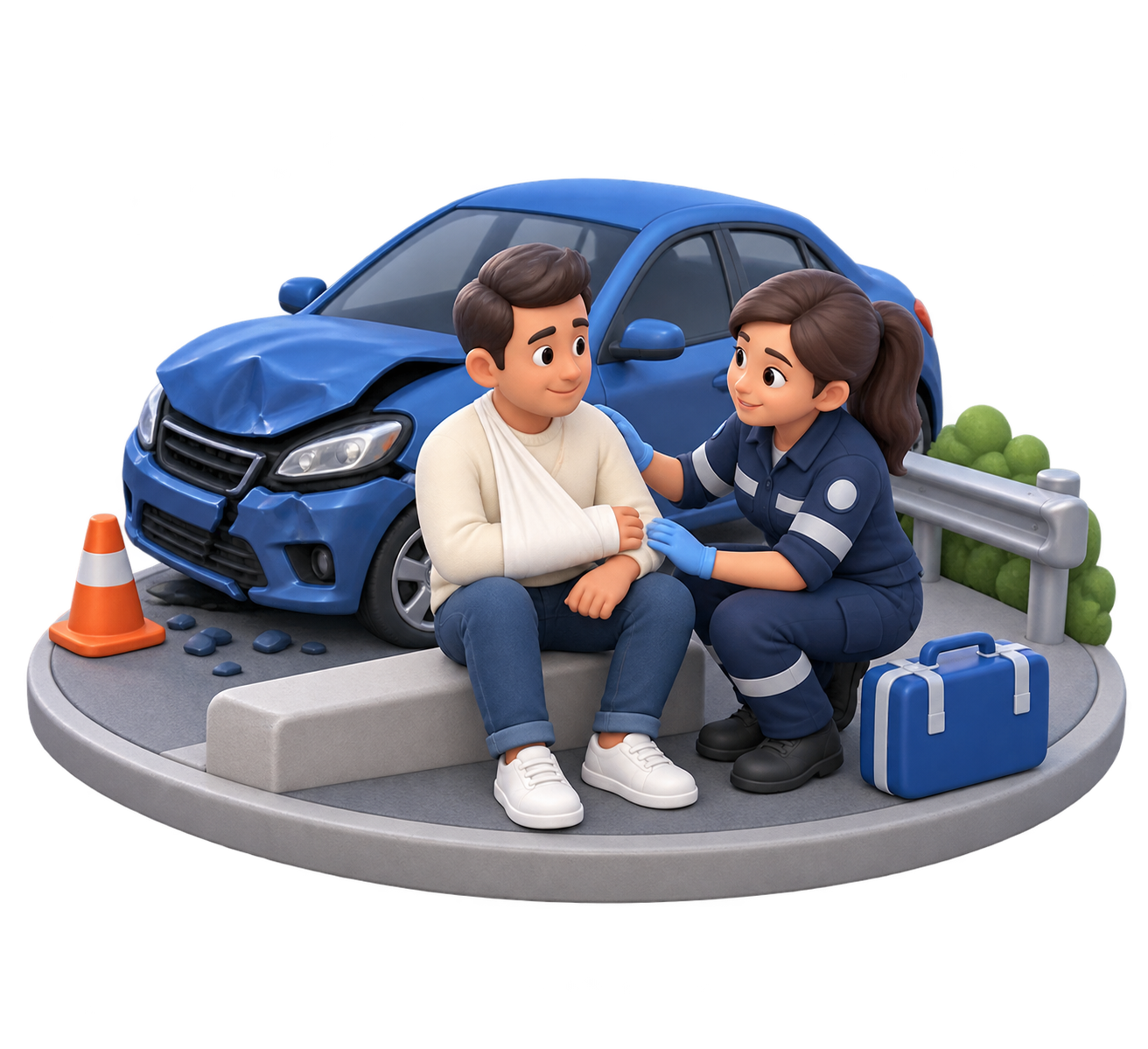 Illustration: injury after an accident